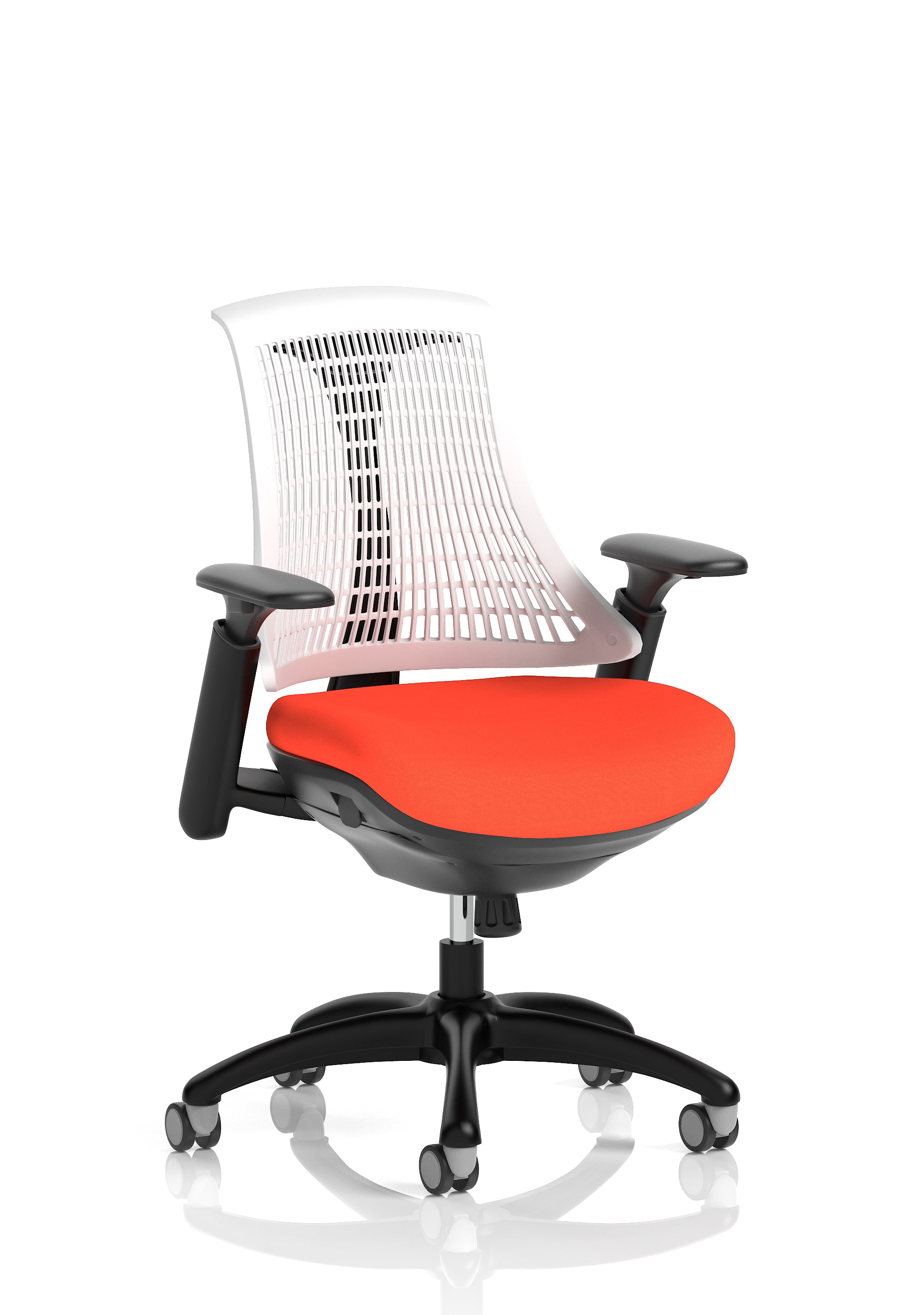 Flex Task Operator Chair Black Frame White Back Tabasco Orange