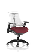 Flex Task Operator Chair Black Frame White Back Ginseng Chilli