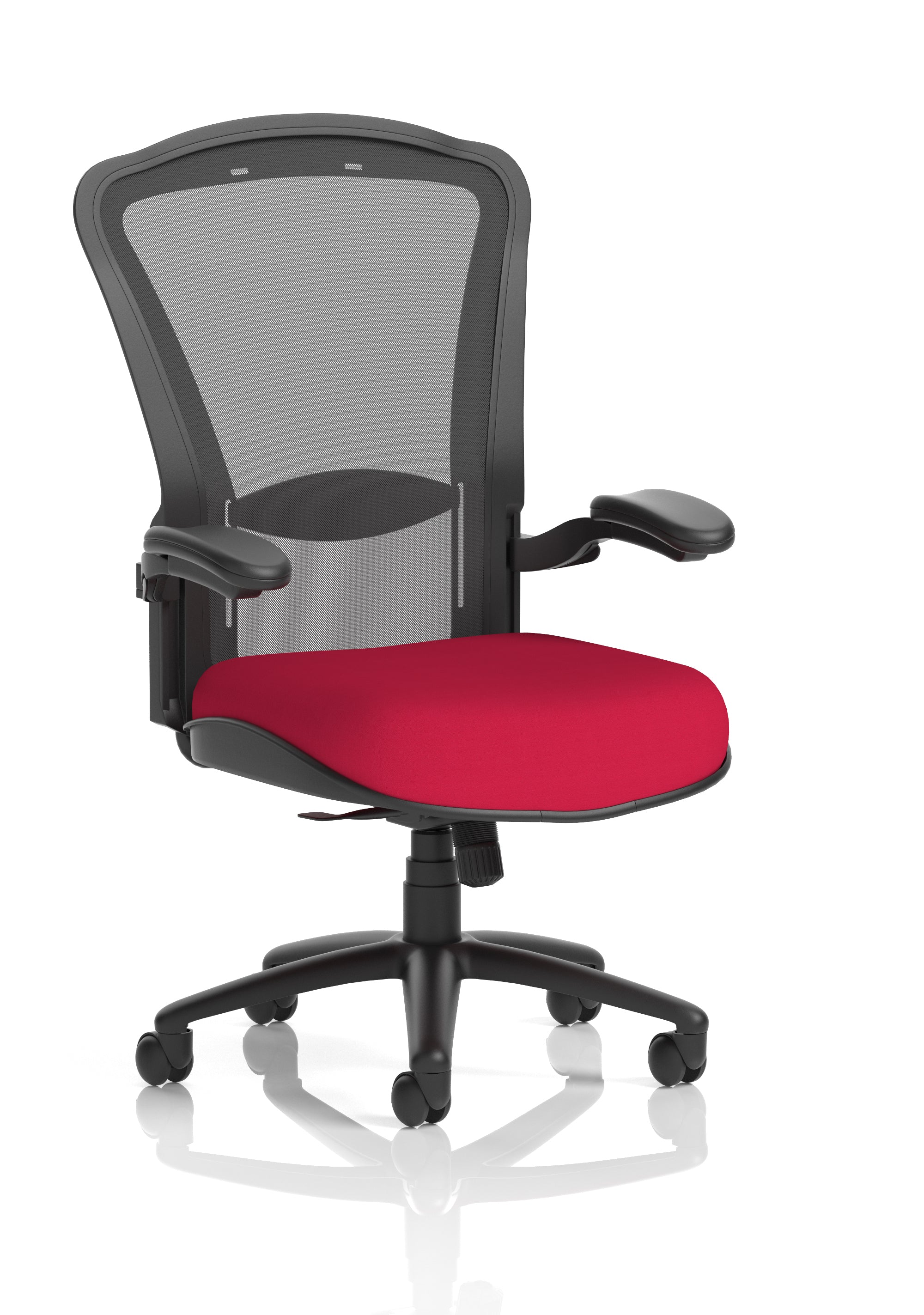 Houston Heavy Duty Task Operator Chair Black Mesh Back Bergamot Cherry