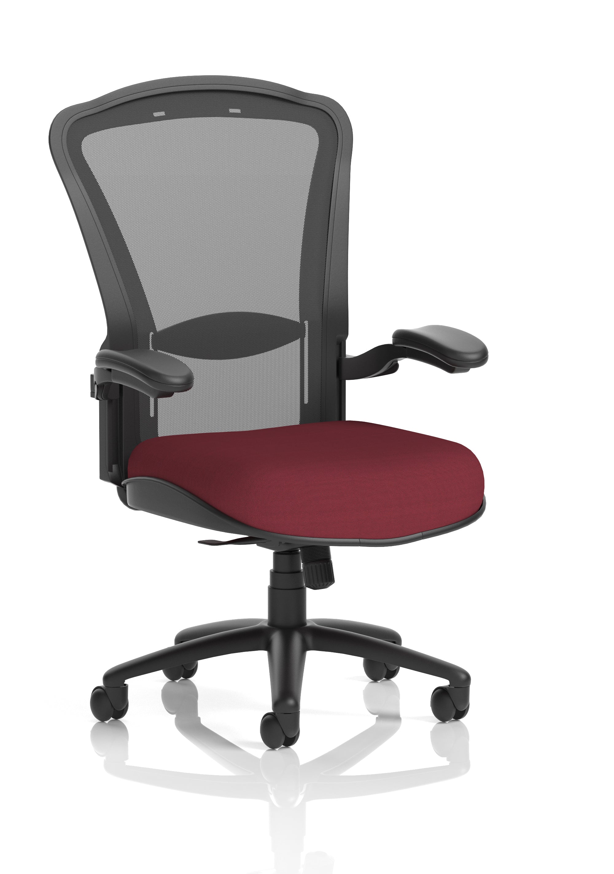 Houston Heavy Duty Task Operator Chair Black Mesh Back Ginseng Chilli