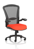Houston Heavy Duty Task Operator Chair Black Mesh Back Tabasco Orange