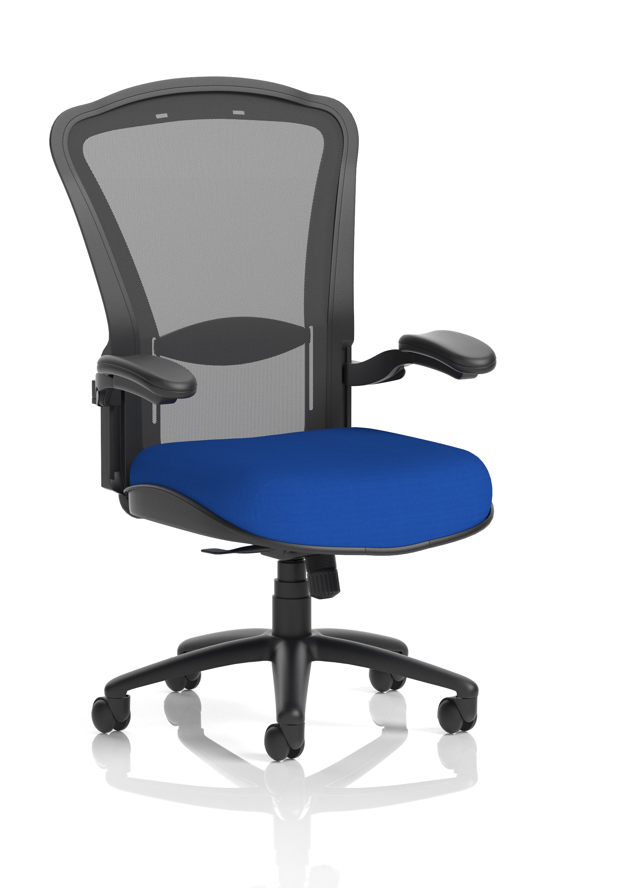 Houston Heavy Duty Task Operator Chair Black Mesh Back Stevia Blue