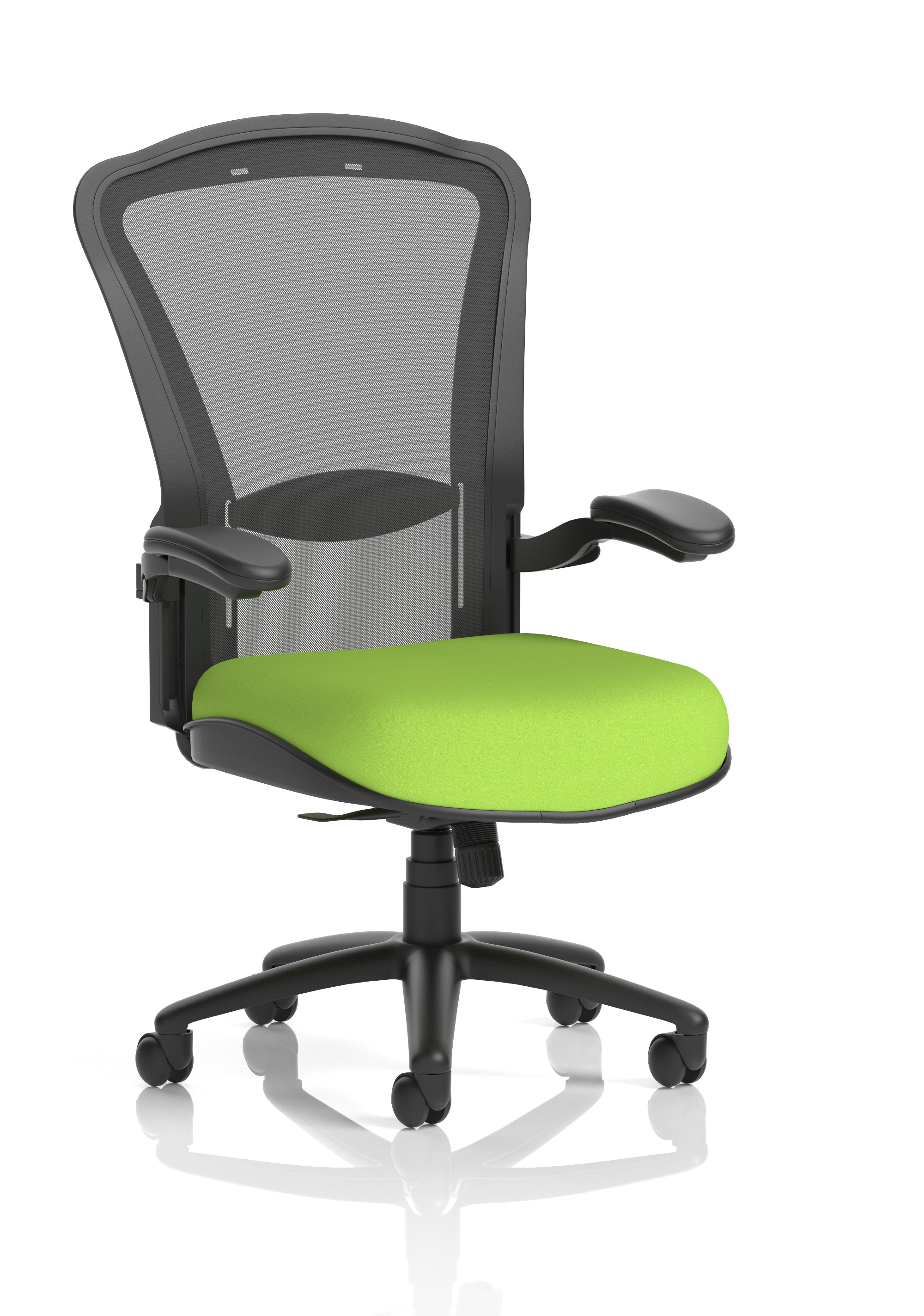 Houston Heavy Duty Task Operator Chair Black Mesh Back Myrrh Green