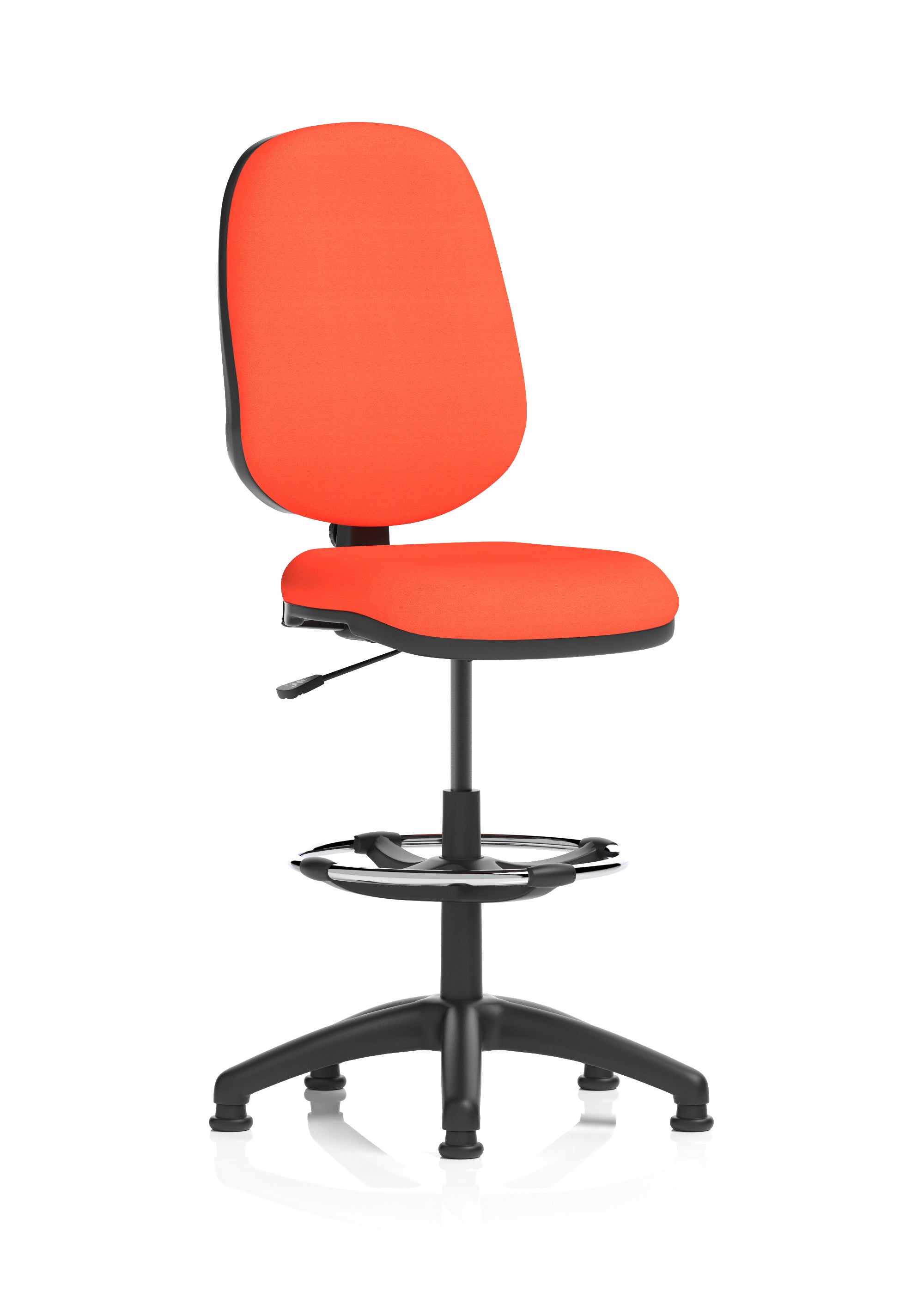 Eclipse Plus I Ergonomic Chair With High Rise Draughtsman Kit (Back & Seat) Tabasco Orange
