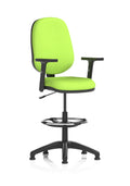 Eclipse Plus I Ergonomic Chair With High Rise Draughtsman Kit (Adjustable Arms) (Back & Seat) Myrrh Green