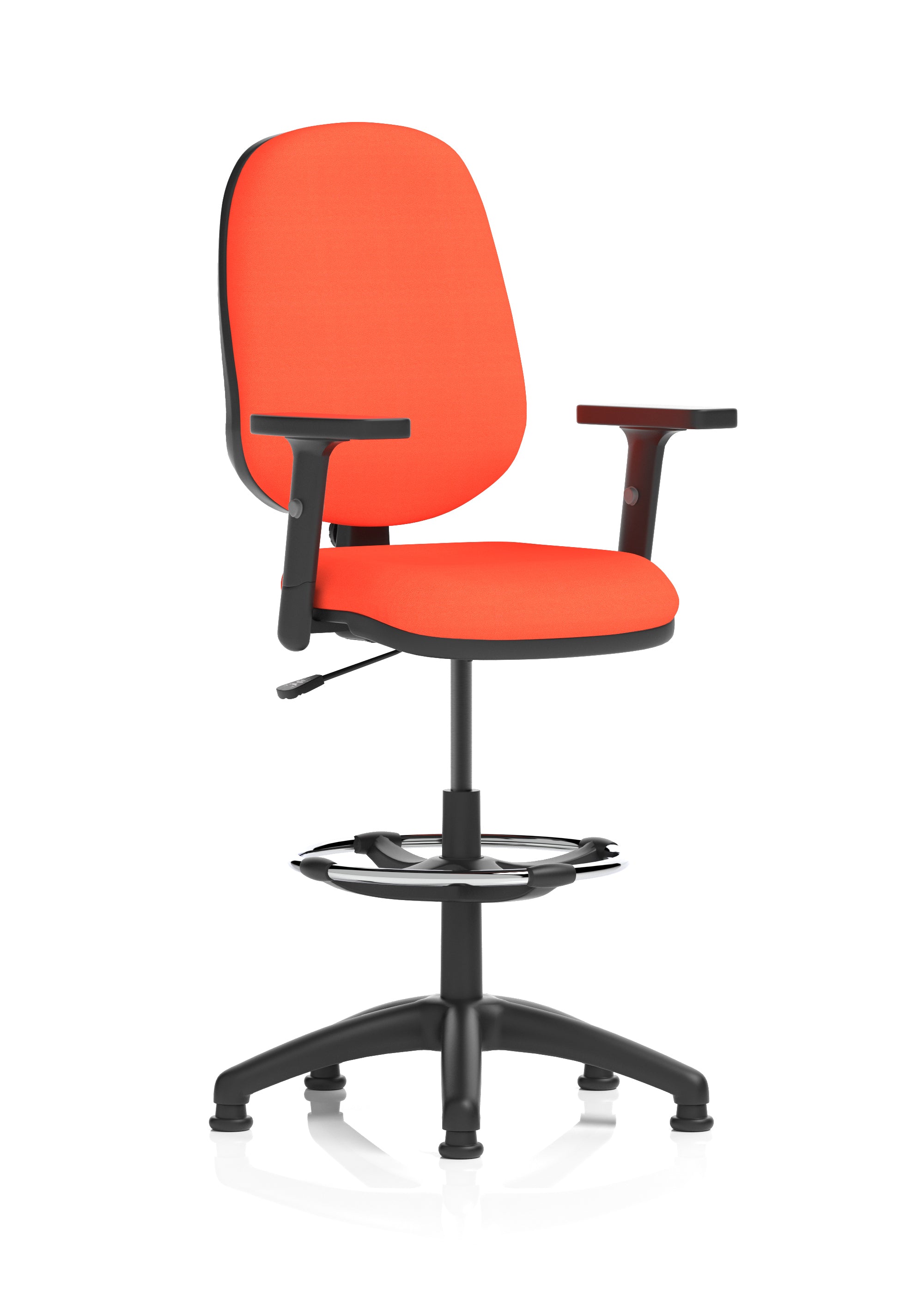Eclipse Plus I Ergonomic Chair With High Rise Draughtsman Kit (Adjustable Arms) (Back & Seat) Tabasco Orange