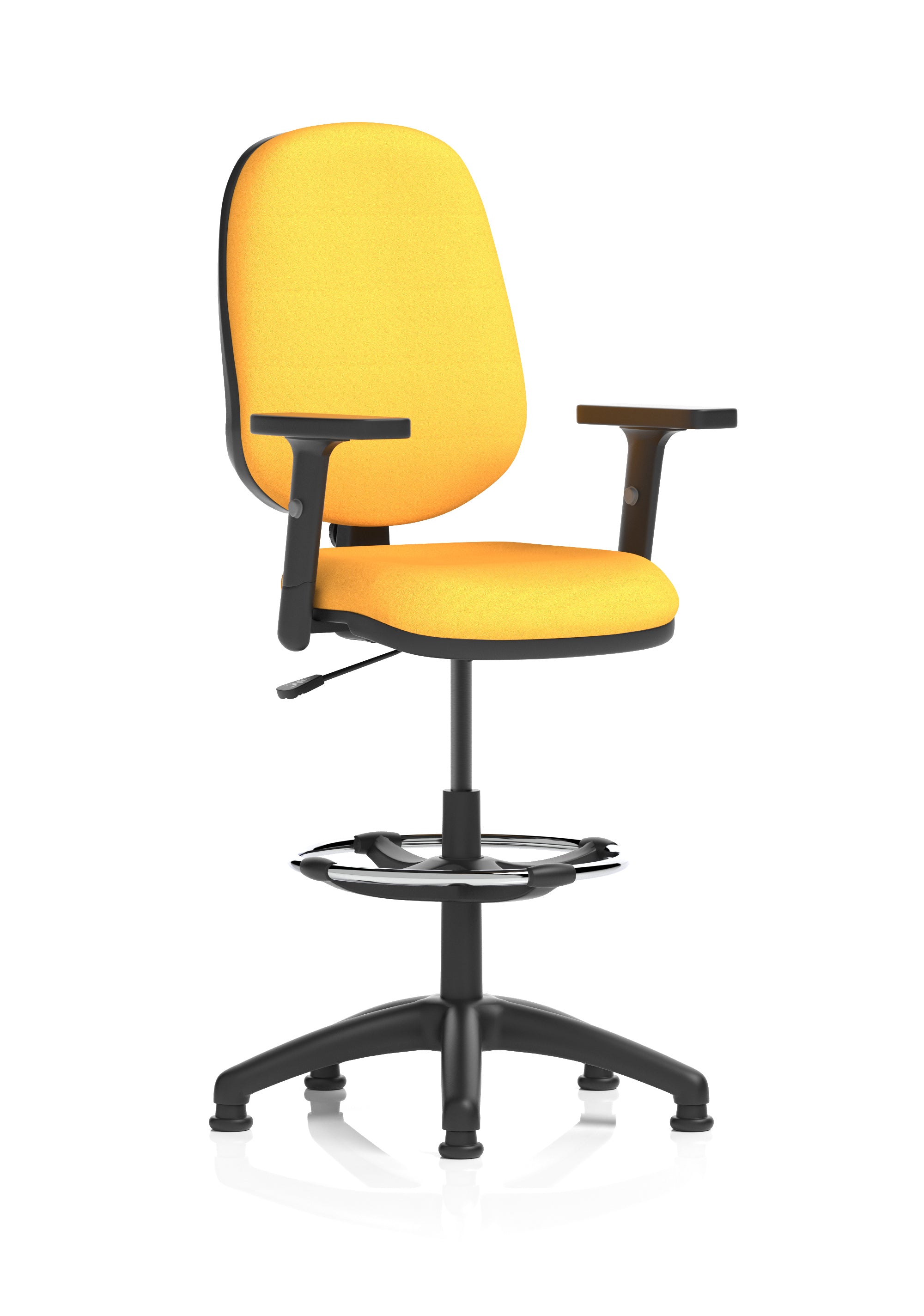 Eclipse Plus I Ergonomic Chair With High Rise Draughtsman Kit (Adjustable Arms) (Back & Seat) Senna Yellow
