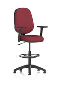 Eclipse Plus I Ergonomic Chair With High Rise Draughtsman Kit (Adjustable Arms) (Back & Seat) Ginseng Chilli