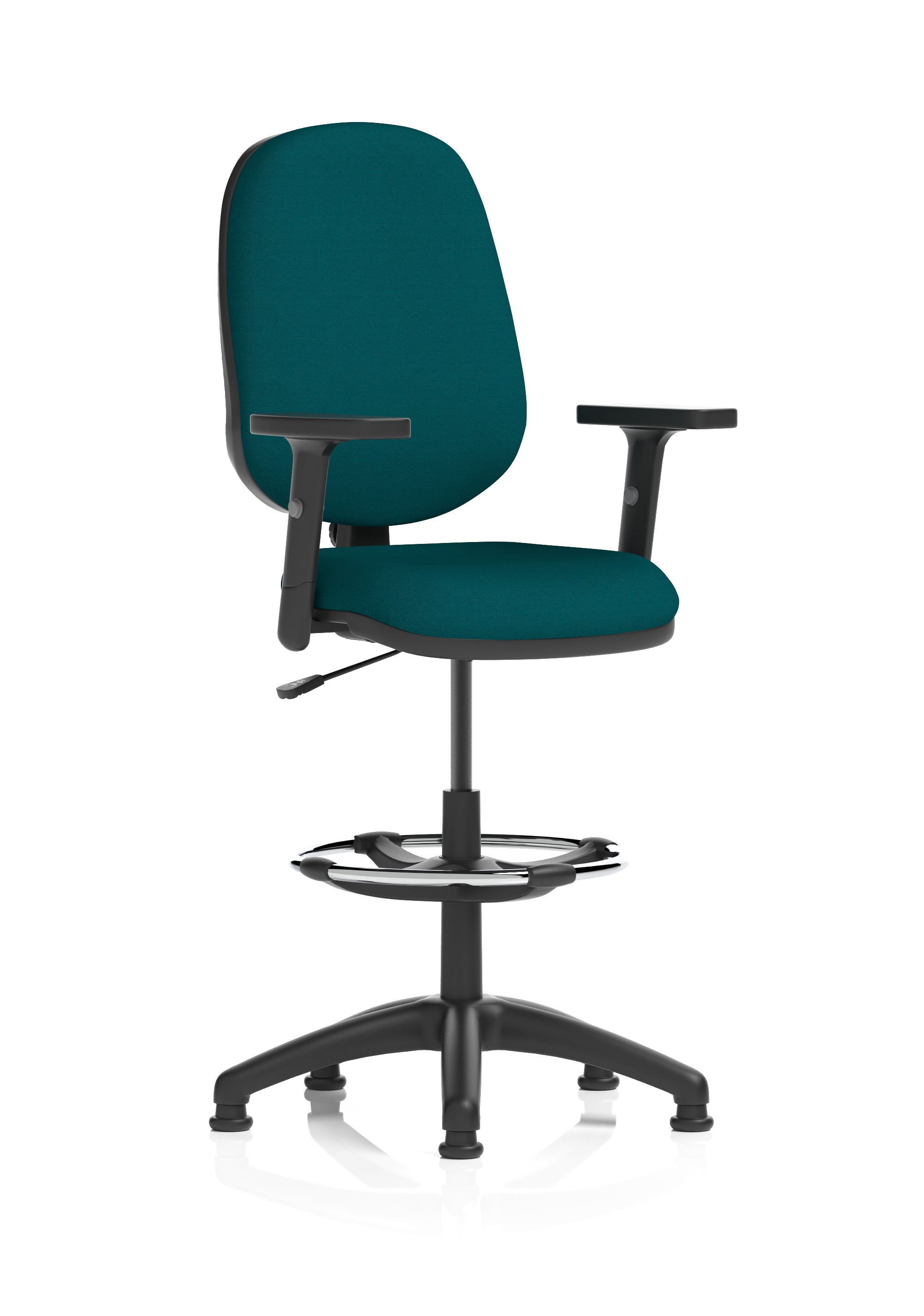 Eclipse Plus I Ergonomic Chair With High Rise Draughtsman Kit (Adjustable Arms) (Back & Seat) Maringa Teal