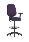 Eclipse Plus I Ergonomic Chair With High Rise Draughtsman Kit (Adjustable Arms) (Back & Seat) Tansy Purple
