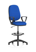 Eclipse Plus I Ergonomic Chair With High Rise Draughtsman Kit (Loop Arms) (Back & Seat) Stevia Blue