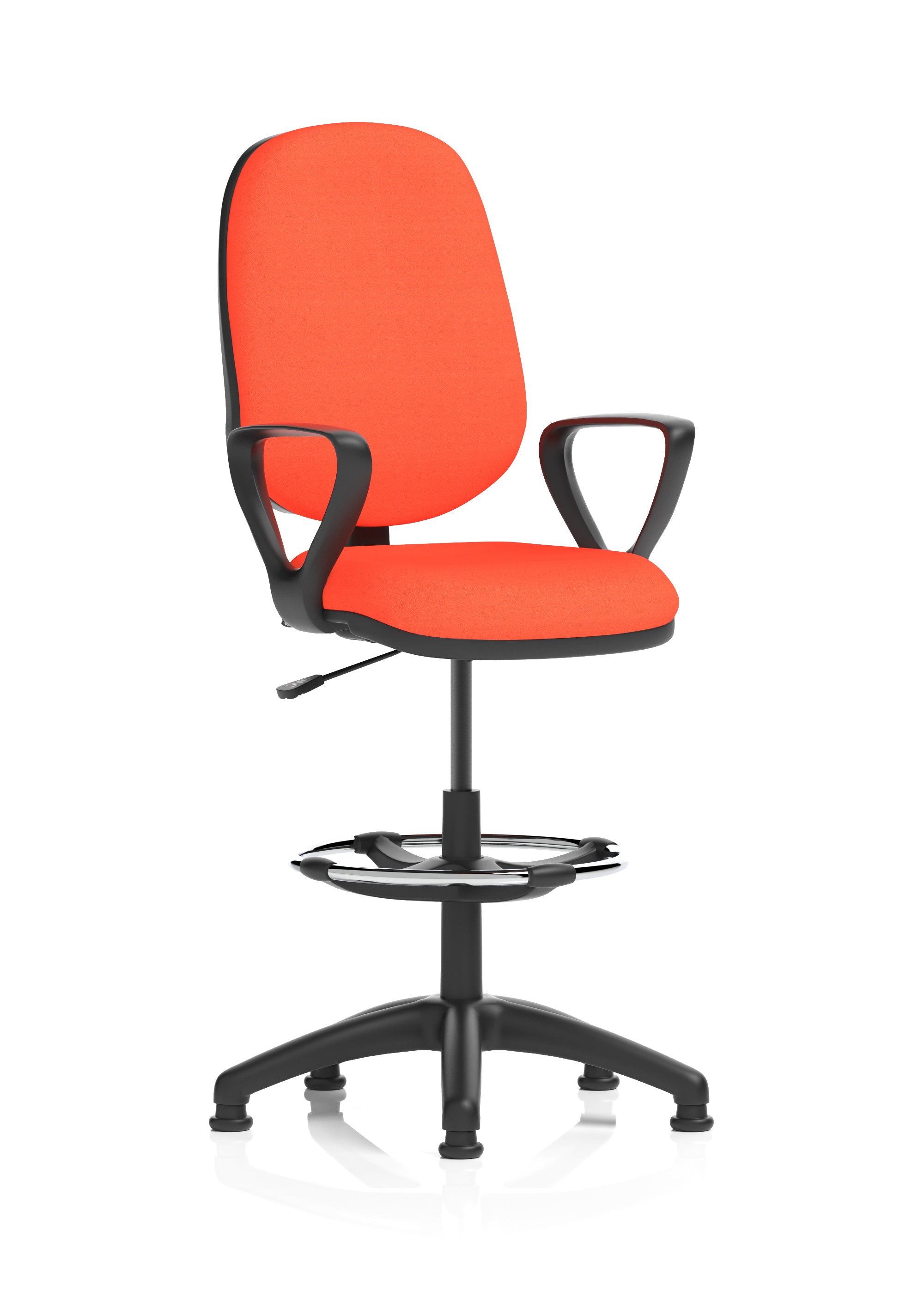 Eclipse Plus I Ergonomic Chair With High Rise Draughtsman Kit (Loop Arms) (Back & Seat) Tabasco Orange
