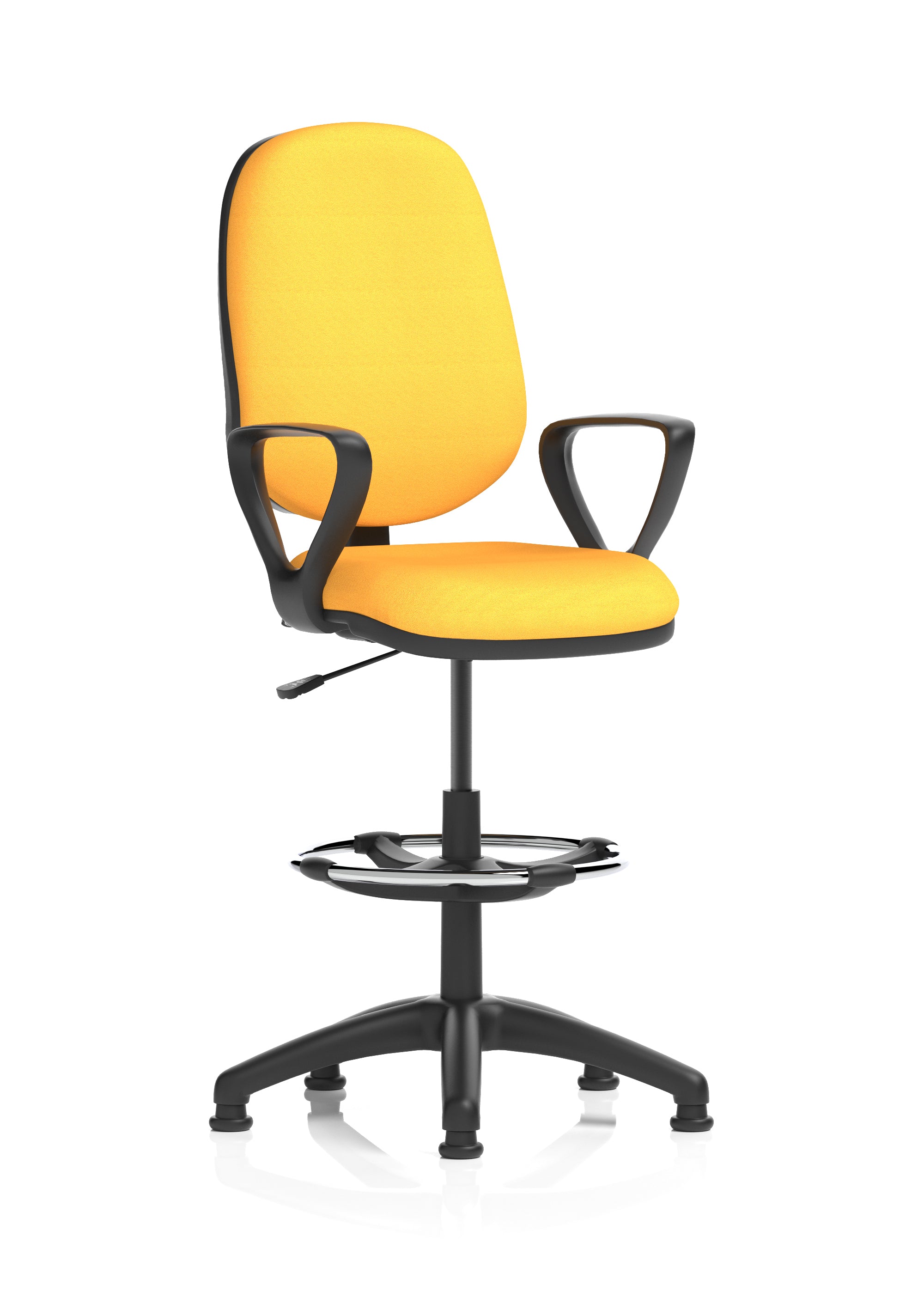 Eclipse Plus I Ergonomic Chair With High Rise Draughtsman Kit (Loop Arms) (Back & Seat) Senna Yellow