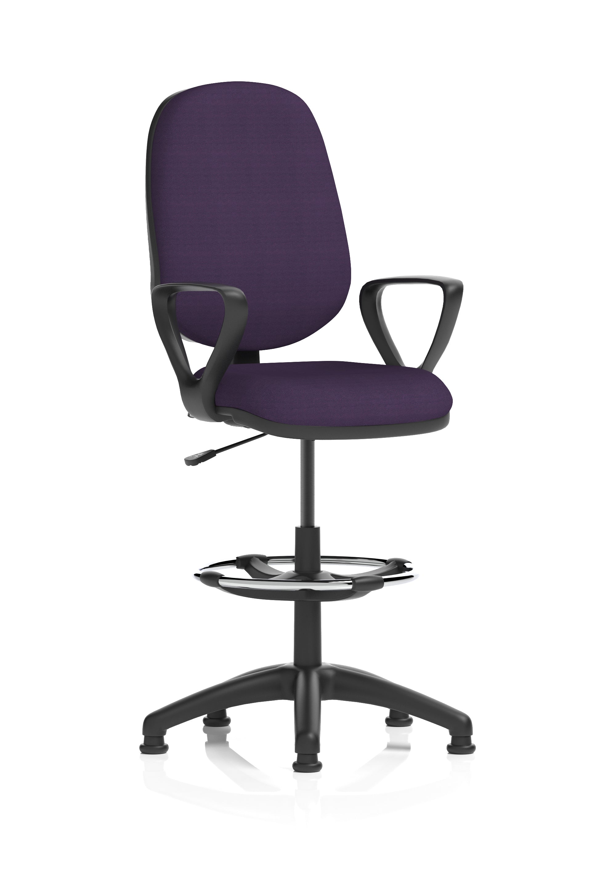 Eclipse Plus I Ergonomic Chair With High Rise Draughtsman Kit (Loop Arms) (Back & Seat) Tansy Purple