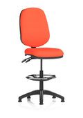 Eclipse Plus II Ergonomic Chair With High Rise Draughtsman Kit (Back & Seat) Tabasco Orange