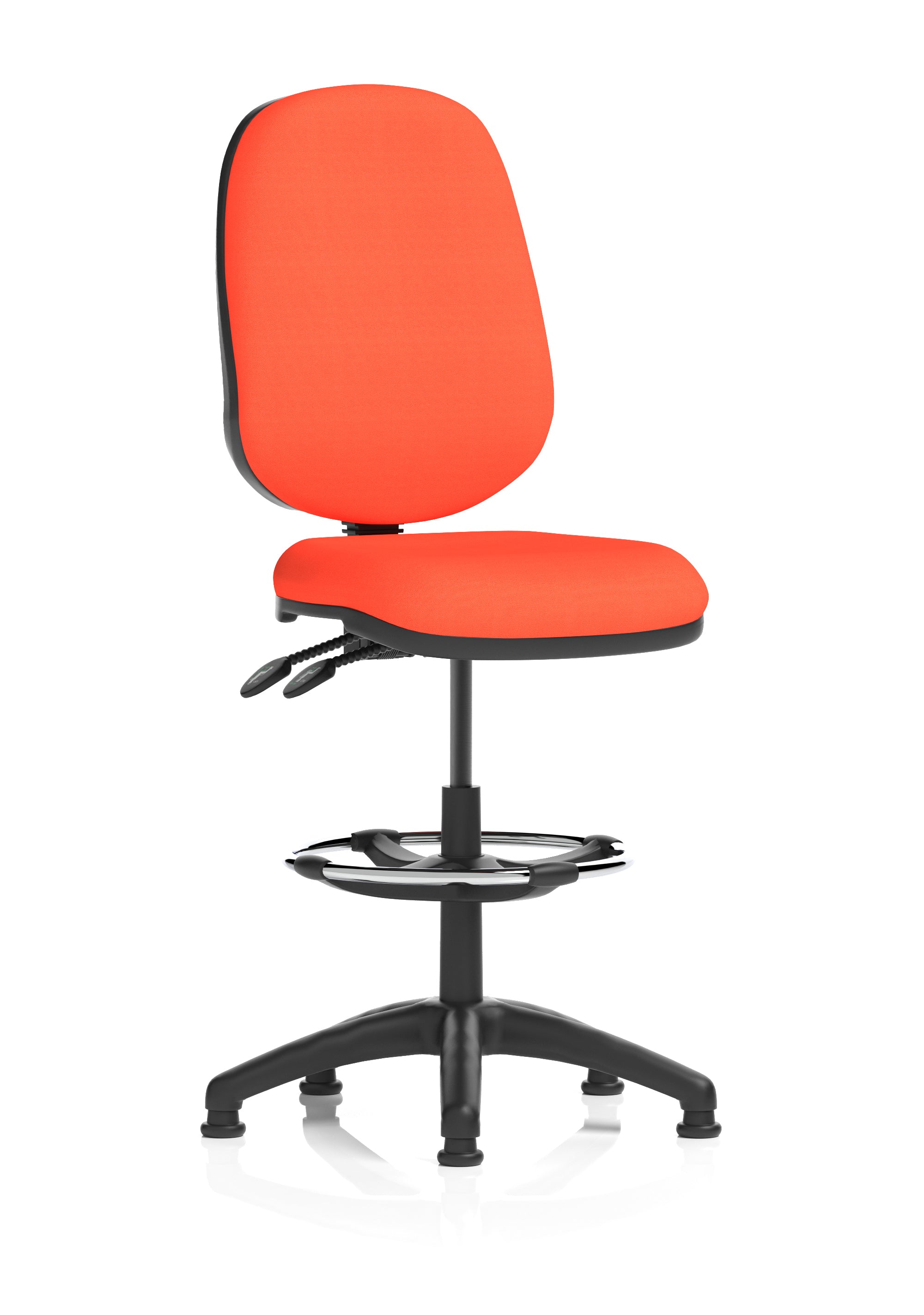 Eclipse Plus II Ergonomic Chair With High Rise Draughtsman Kit (Back & Seat) Tabasco Orange