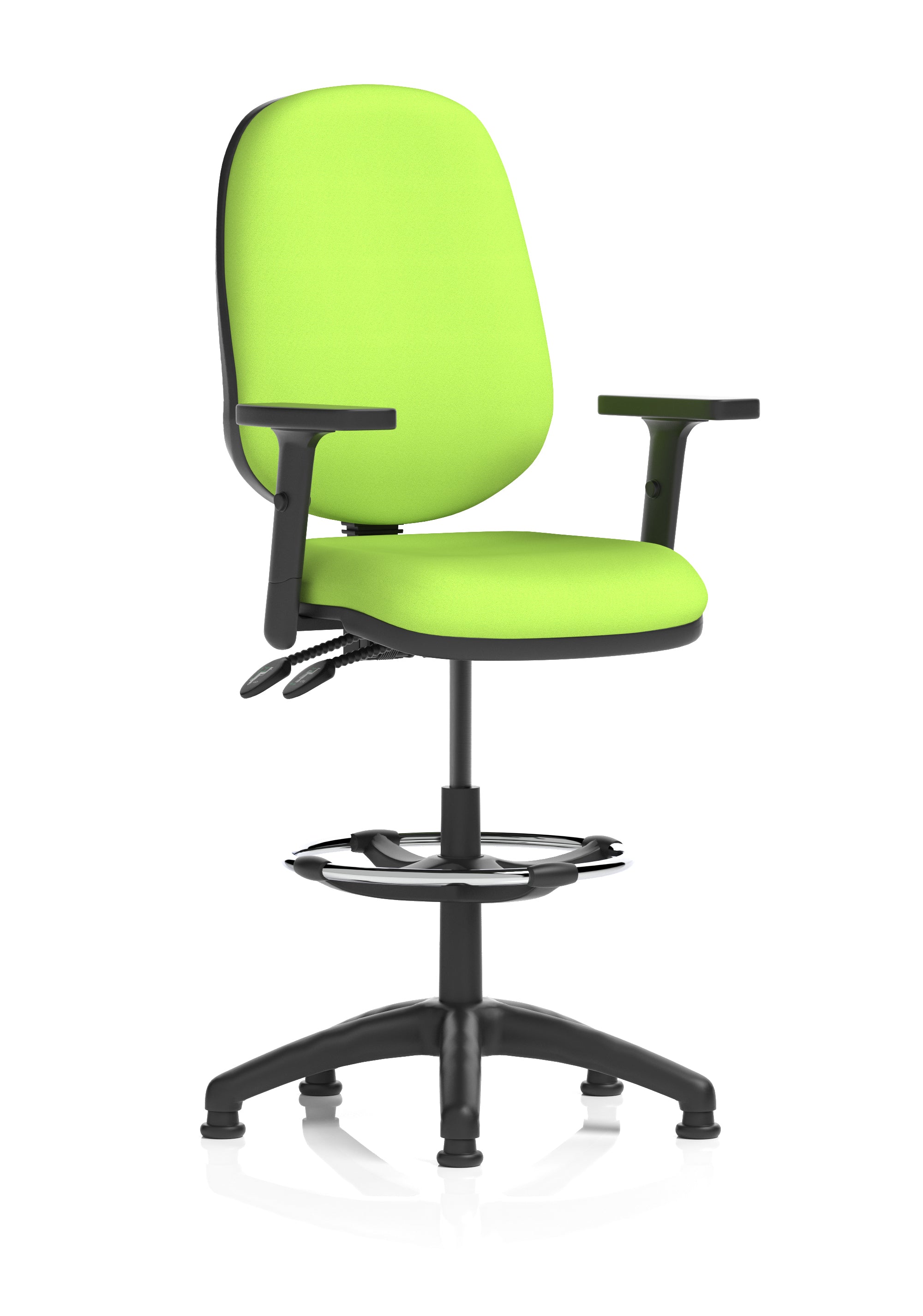 Eclipse Plus II Ergonomic Chair With High Rise Draughtsman Kit (Adjustable Arms) (Back & Seat) Myrrh Green
