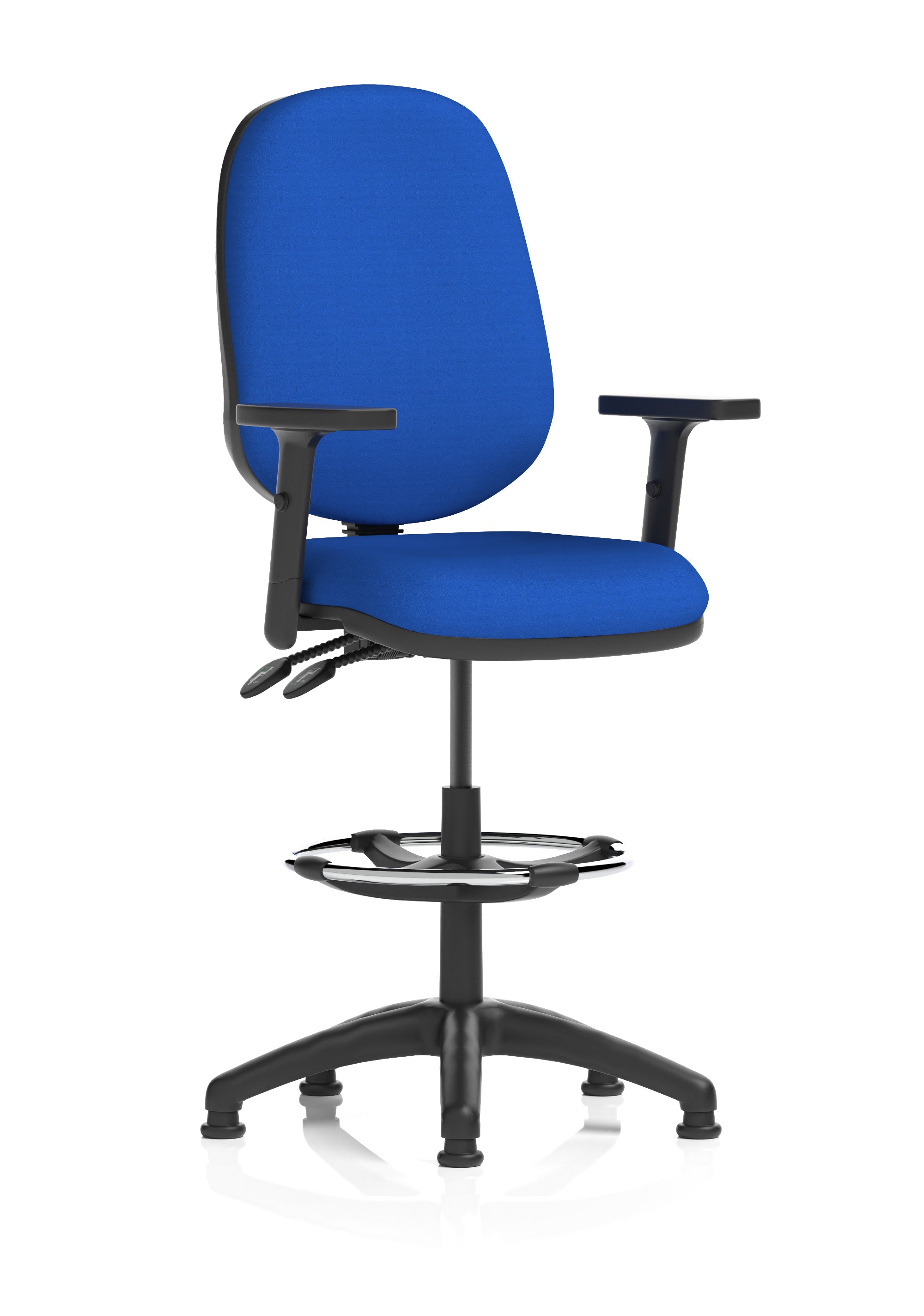 Eclipse Plus II Ergonomic Chair With High Rise Draughtsman Kit (Adjustable Arms) (Back & Seat) Stevia Blue