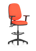 Eclipse Plus II Ergonomic Chair With High Rise Draughtsman Kit (Adjustable Arms) (Back & Seat) Tabasco Orange