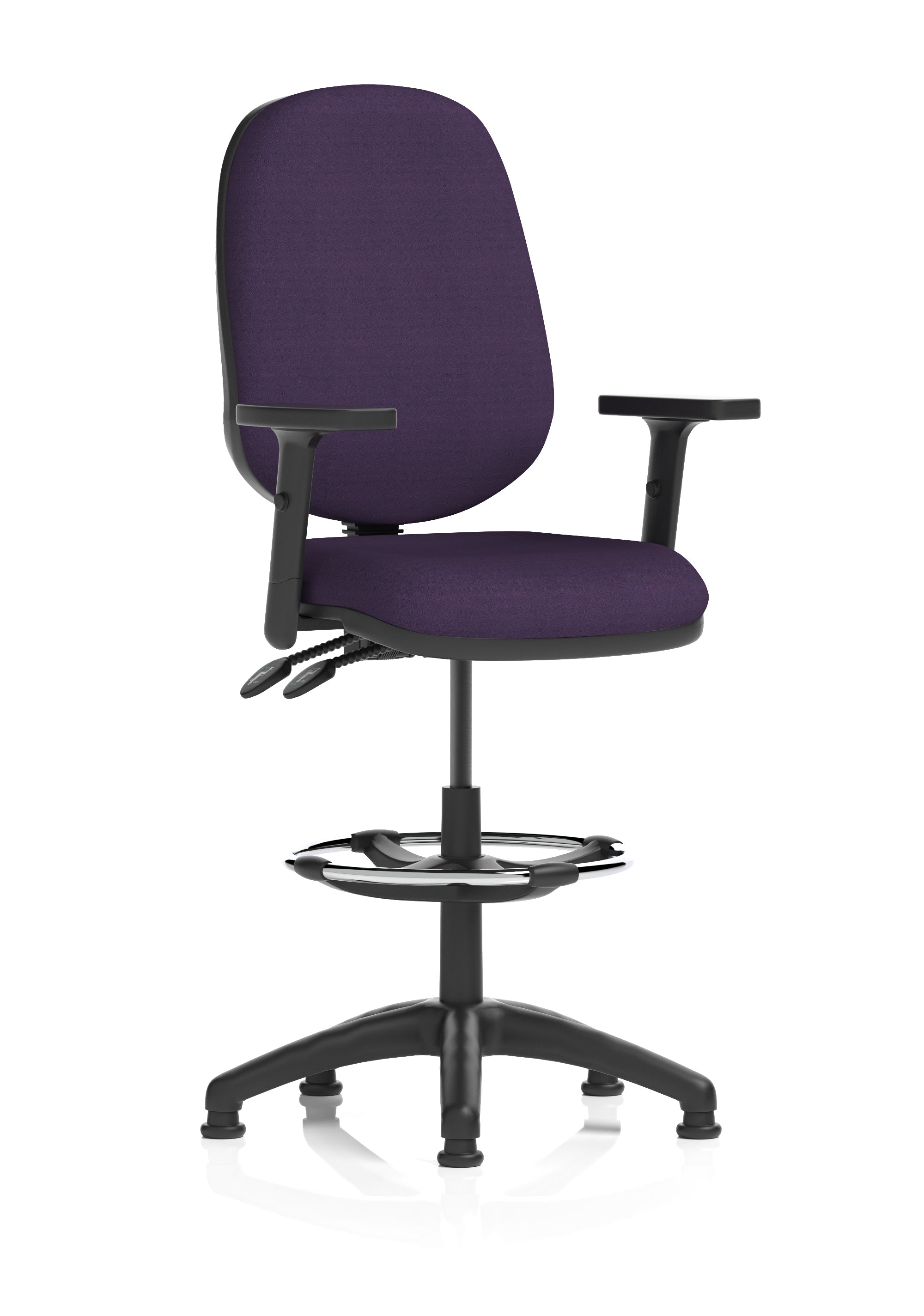 Eclipse Plus II Ergonomic Chair With High Rise Draughtsman Kit (Adjustable Arms) (Back & Seat) Tansy Purple