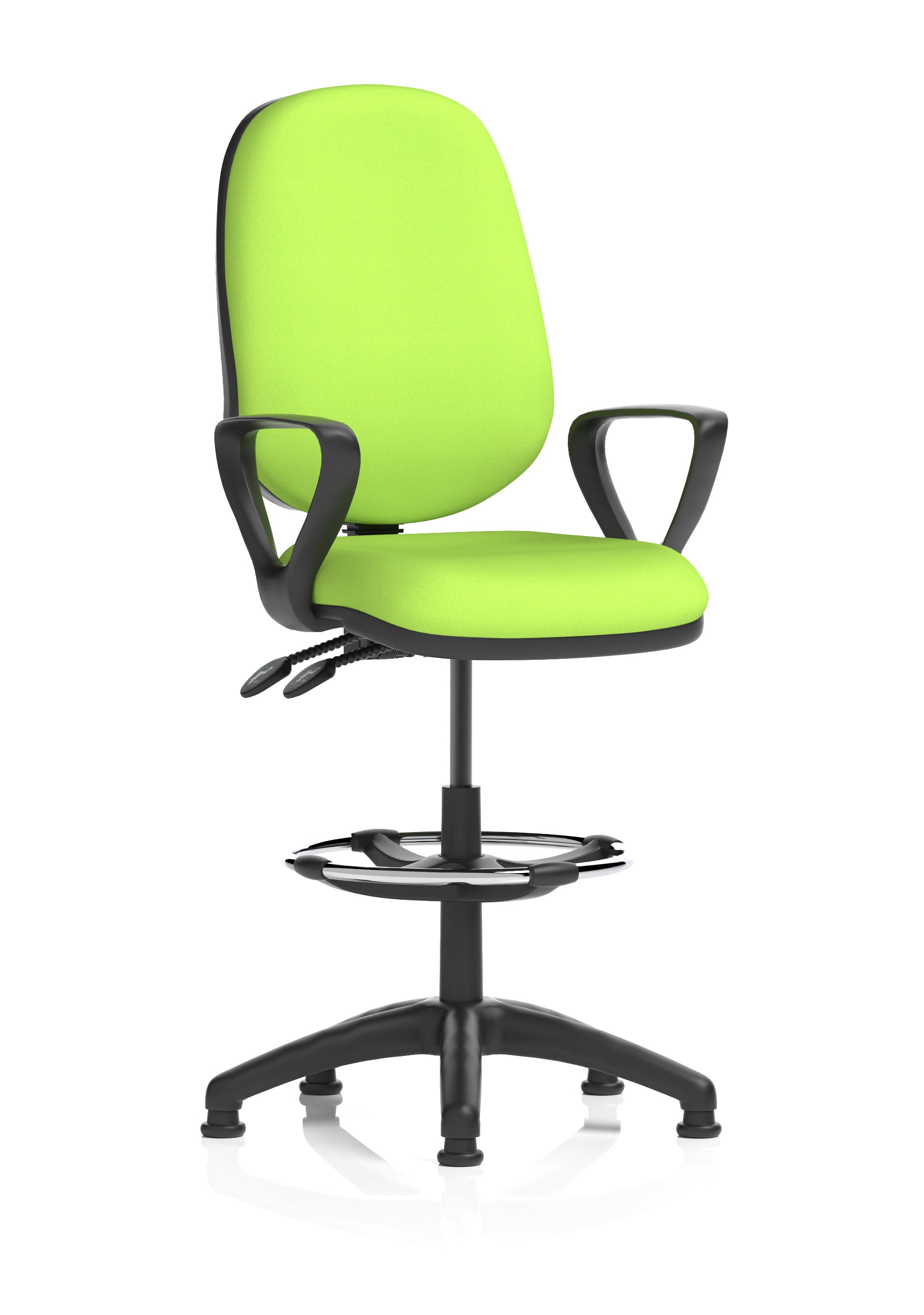 Eclipse Plus II Ergonomic Chair With High Rise Draughtsman Kit (Loop Arms) (Back & Seat) Myrrh Green