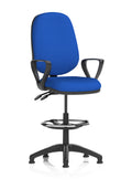 Eclipse Plus II Ergonomic Chair With High Rise Draughtsman Kit (Loop Arms) (Back & Seat) Stevia Blue