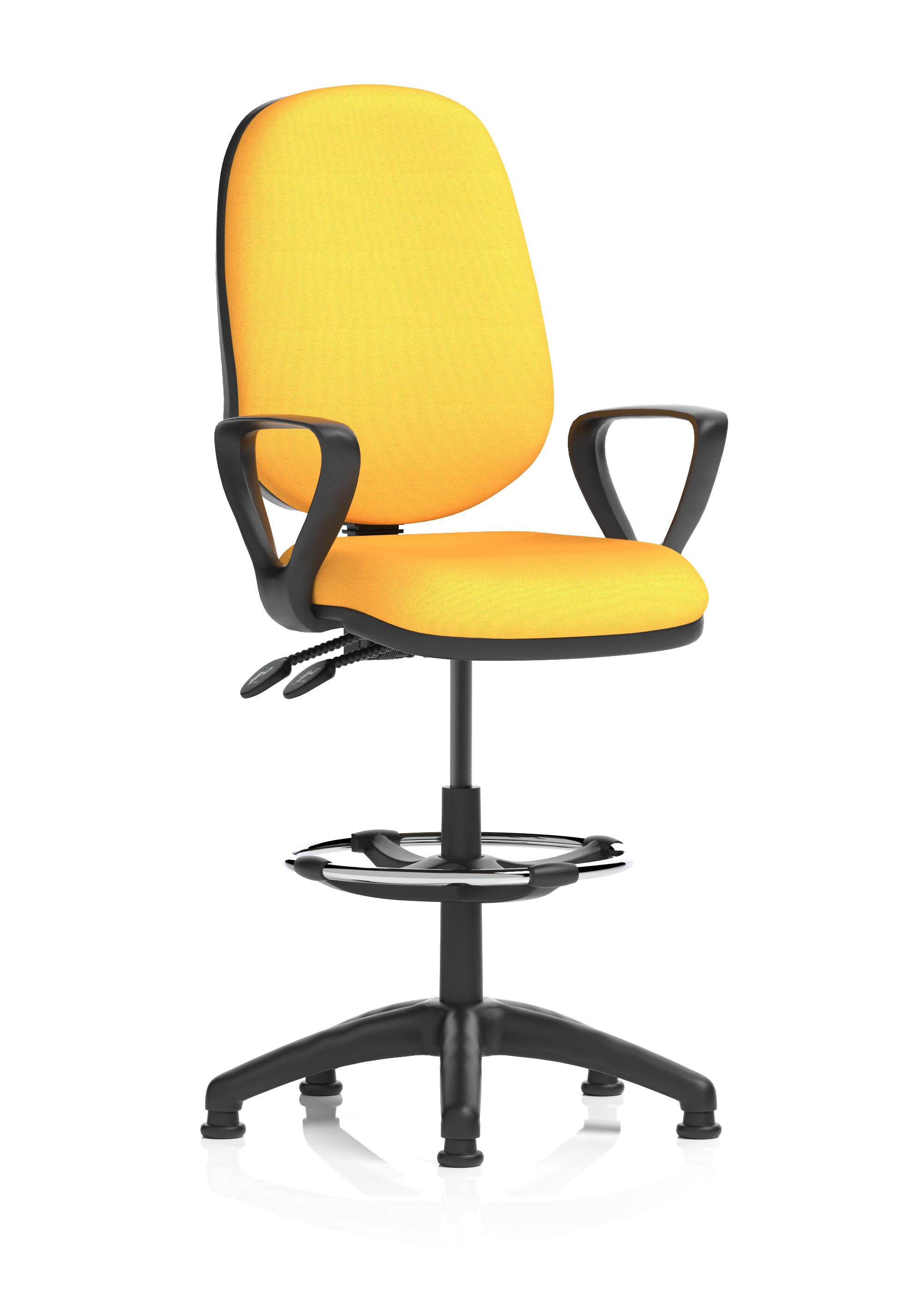 Eclipse Plus II Ergonomic Chair With High Rise Draughtsman Kit (Loop Arms) (Back & Seat) Senna Yellow