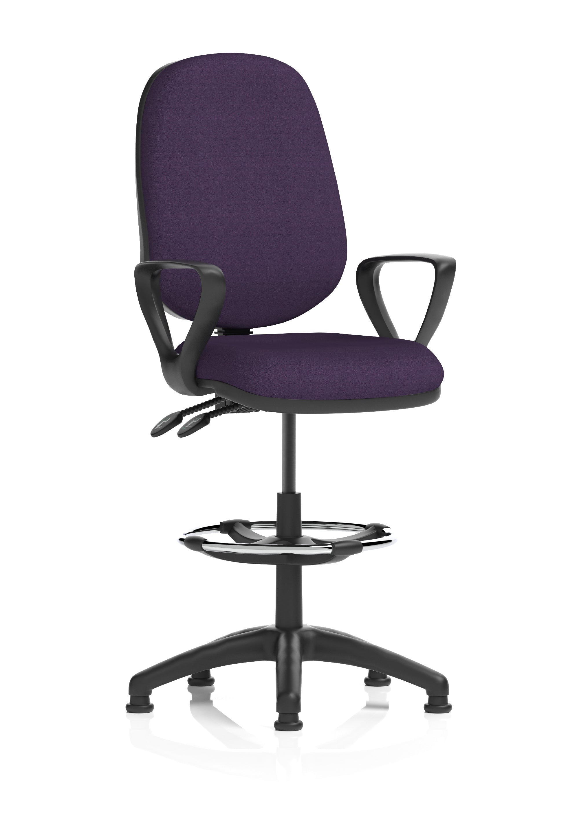 Eclipse Plus II Ergonomic Chair With High Rise Draughtsman Kit (Loop Arms) (Back & Seat) Tansy Purple