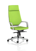 Xenon Executive White Shell High Back (With Headrest) (Back & Seat) Myrrh Green