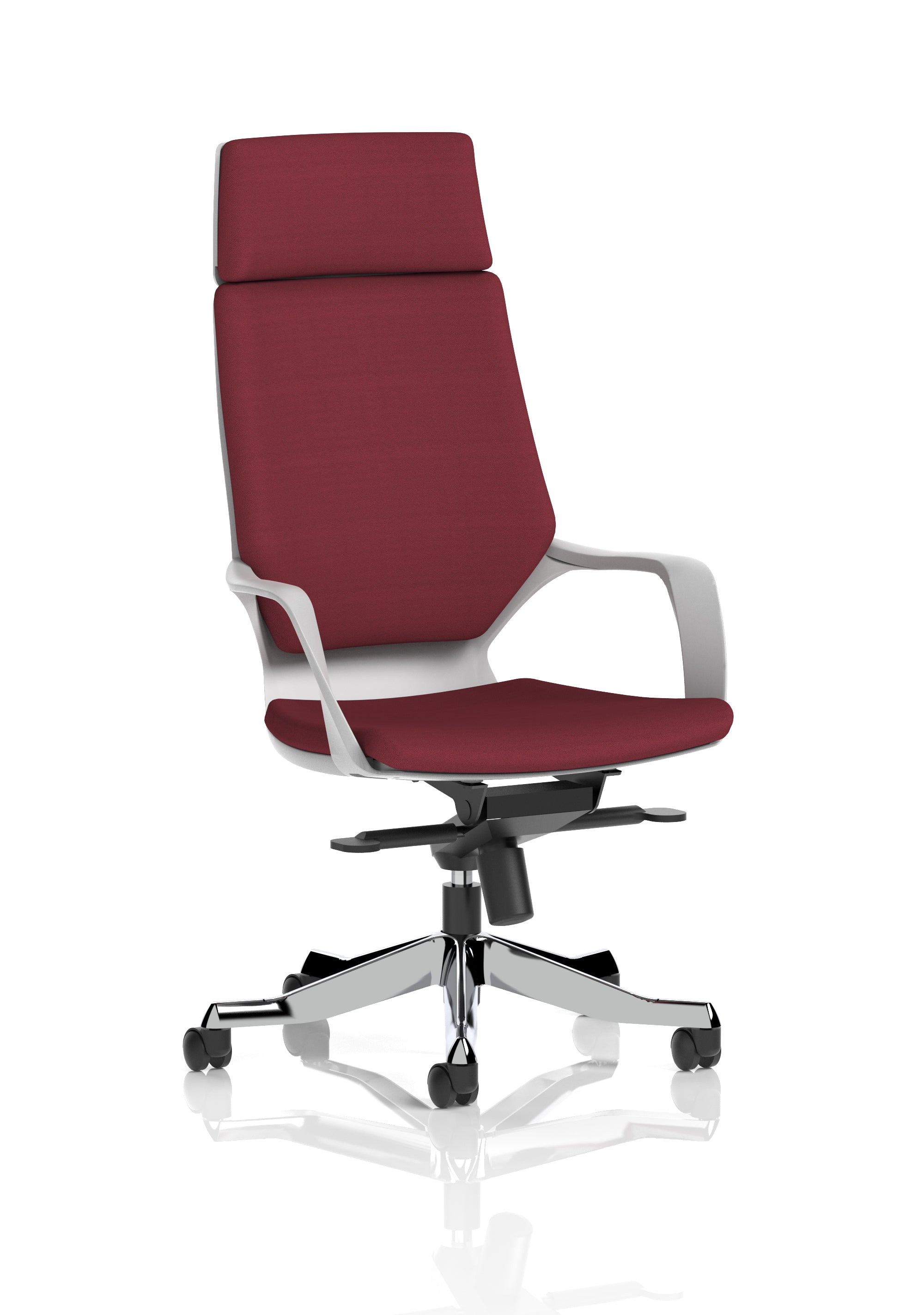 Xenon Executive White Shell High Back (With Headrest) (Back & Seat) Ginseng Chilli