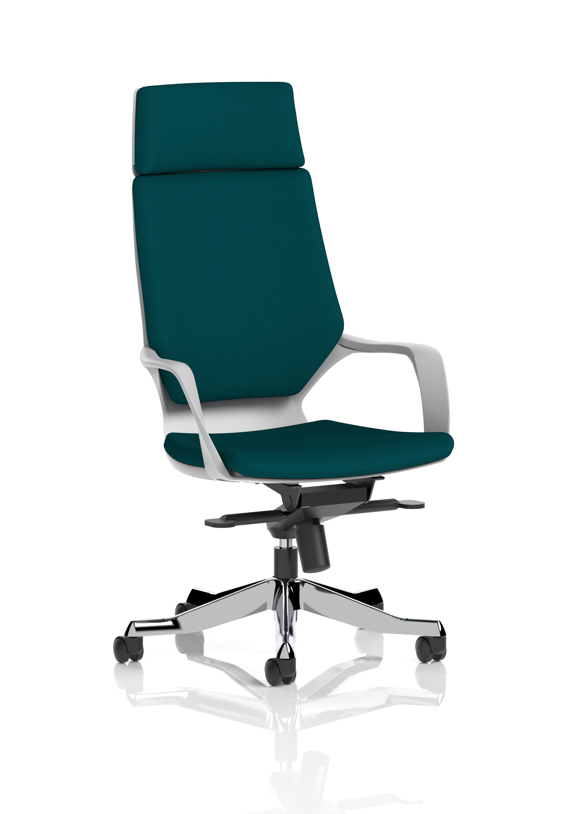 Xenon Executive White Shell High Back (With Headrest) (Back & Seat) Maringa Teal