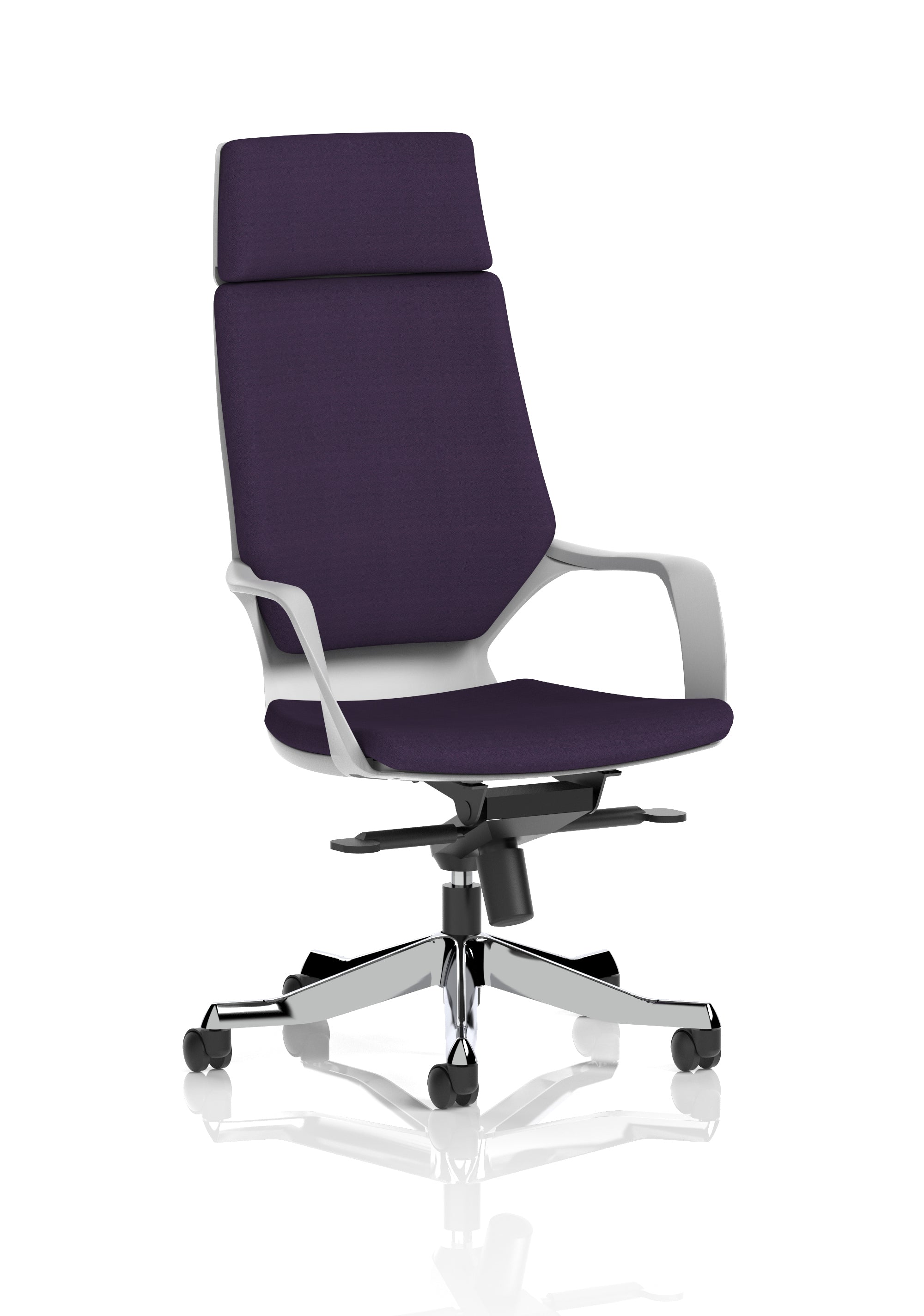 Xenon Executive White Shell High Back (With Headrest) (Back & Seat) Tansy Purple