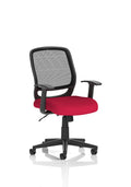 Mave Task Operator Chair Black Mesh With Arms Bergamot Cherry
