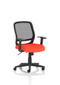Mave Task Operator Chair Black Mesh With Arms Tabasco Orange