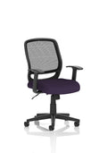 Mave Task Operator Chair Black Mesh With Arms Tansy Purple