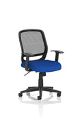 Mave Task Operator Chair Black Mesh With Arms Stevia Blue