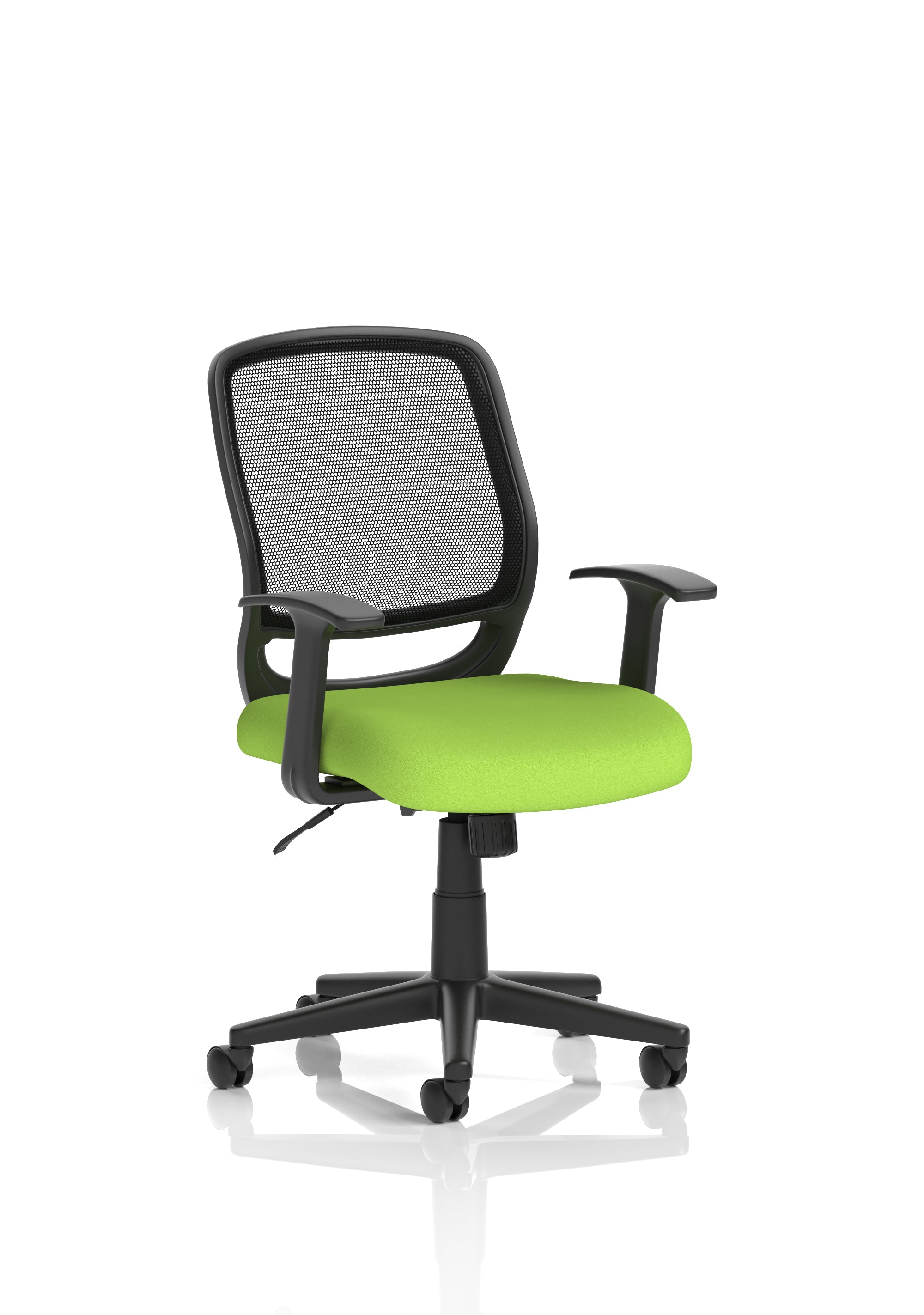 Mave Task Operator Chair Black Mesh With Arms Myrrh Green