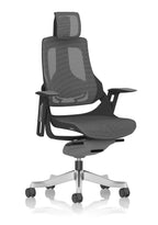 Zure Black Shell (With Headrest) Charcoal Mesh
