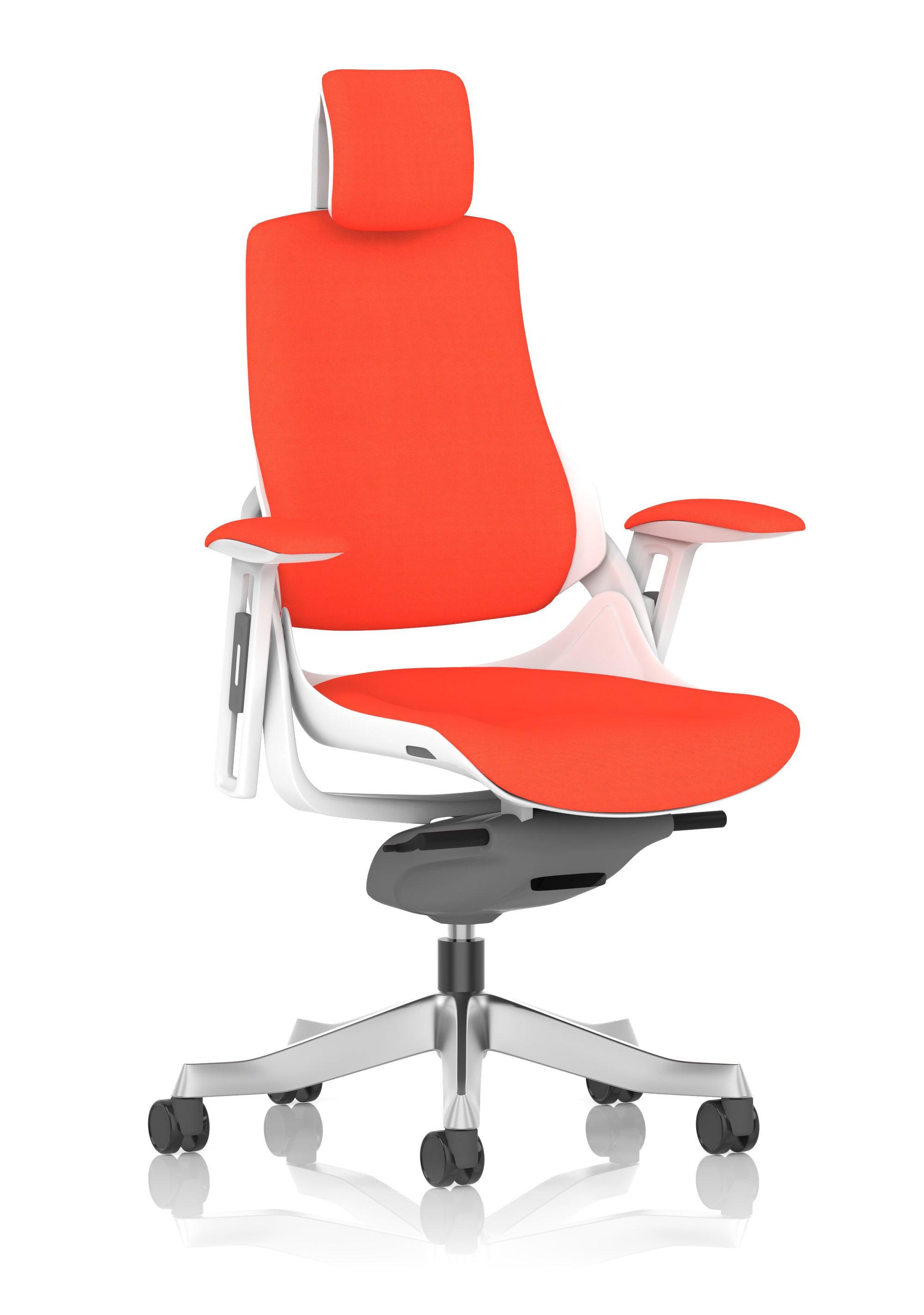 Zure White Shell (With Headrest) (Back & Seat) Tabasco Orange