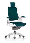 Zure White Shell (With Headrest) (Back & Seat) Maringa Teal