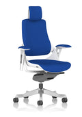 Zure White Shell (With Headrest) (Back & Seat) Stevia Blue