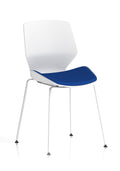 Florence White Frame Visitor Chair Stevia Blue