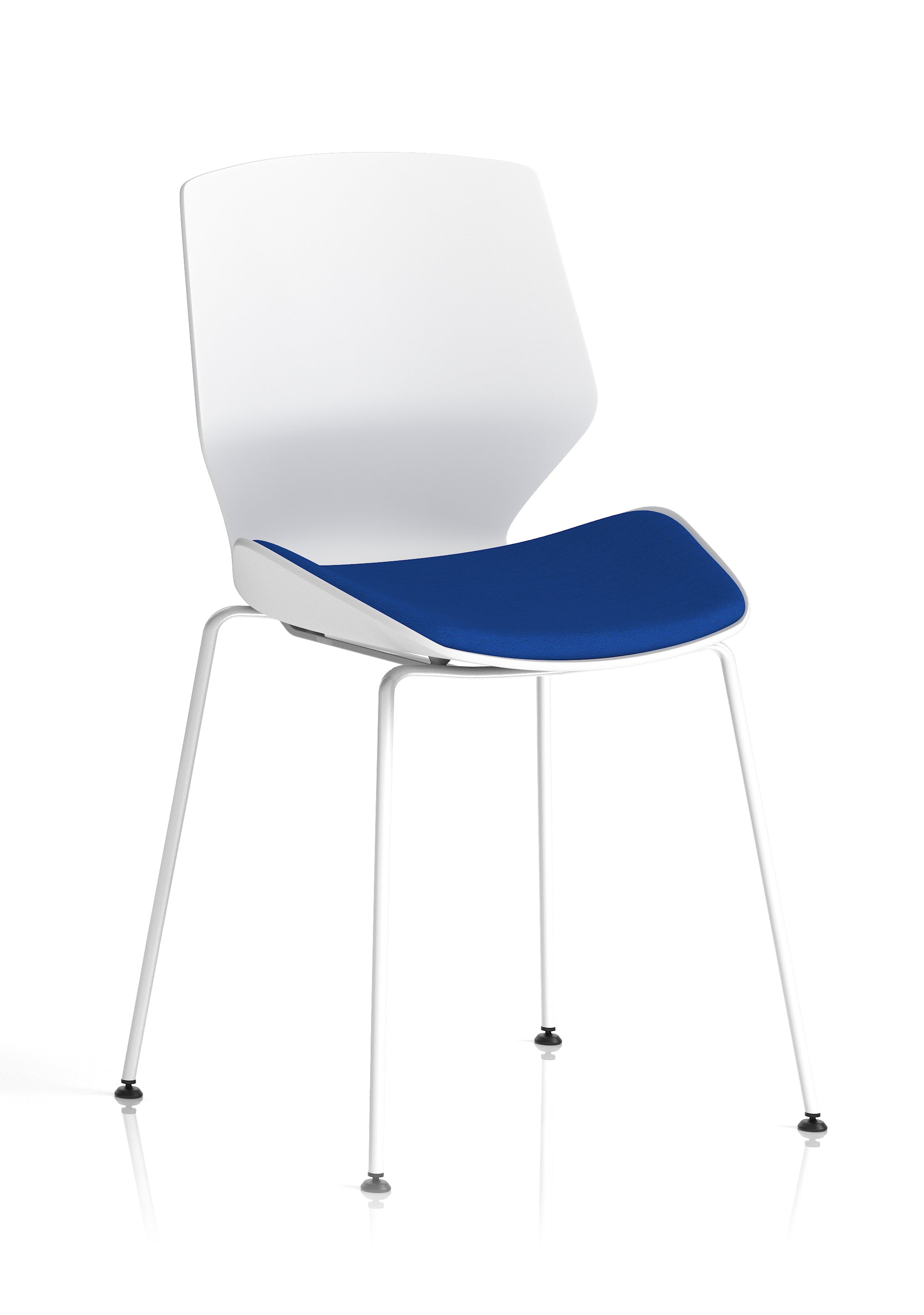 Florence White Frame Visitor Chair Stevia Blue