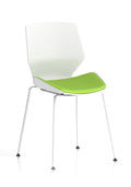 Florence White Frame Visitor Chair Myrrh Green
