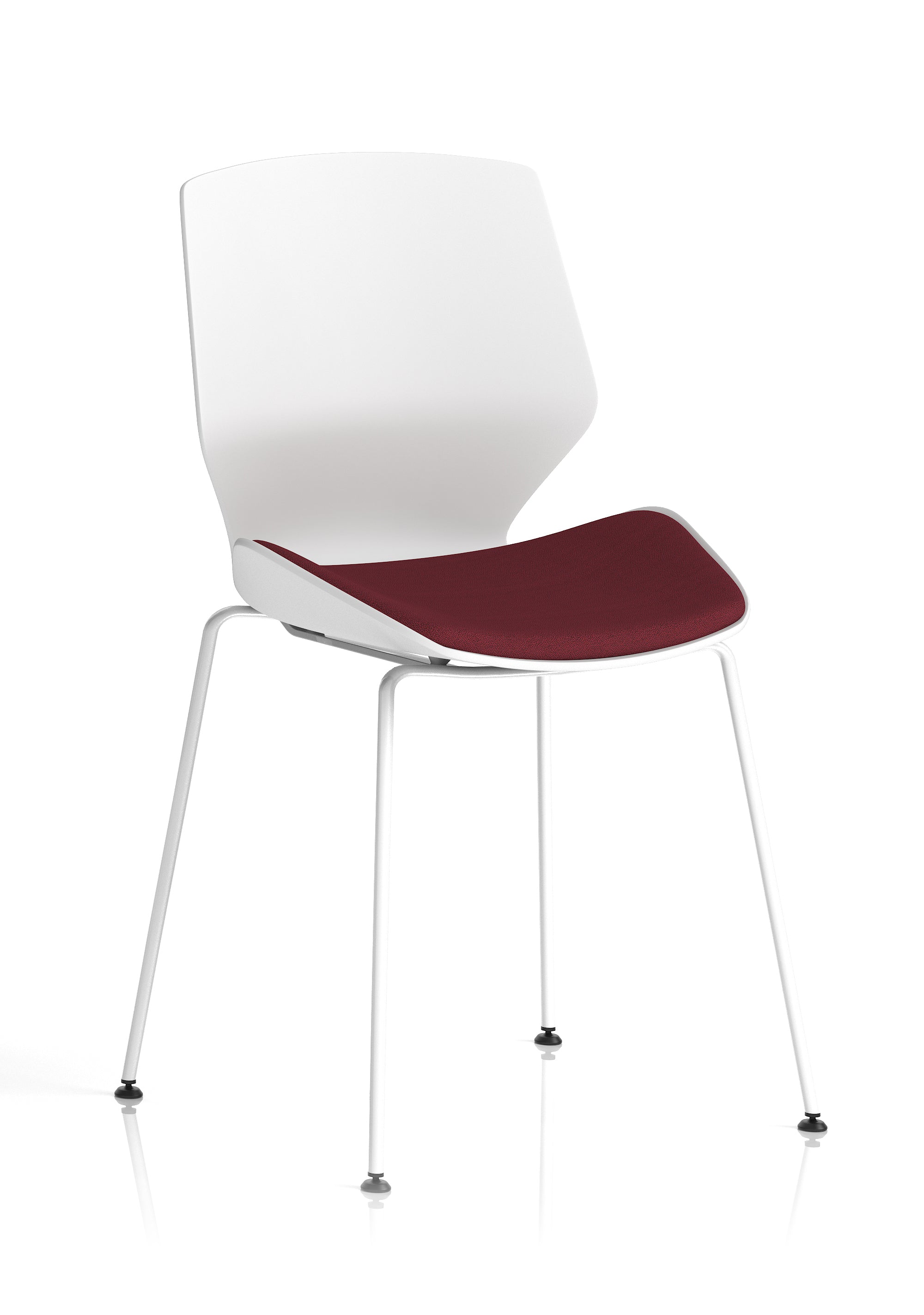 Florence White Frame Visitor Chair Ginseng Chilli