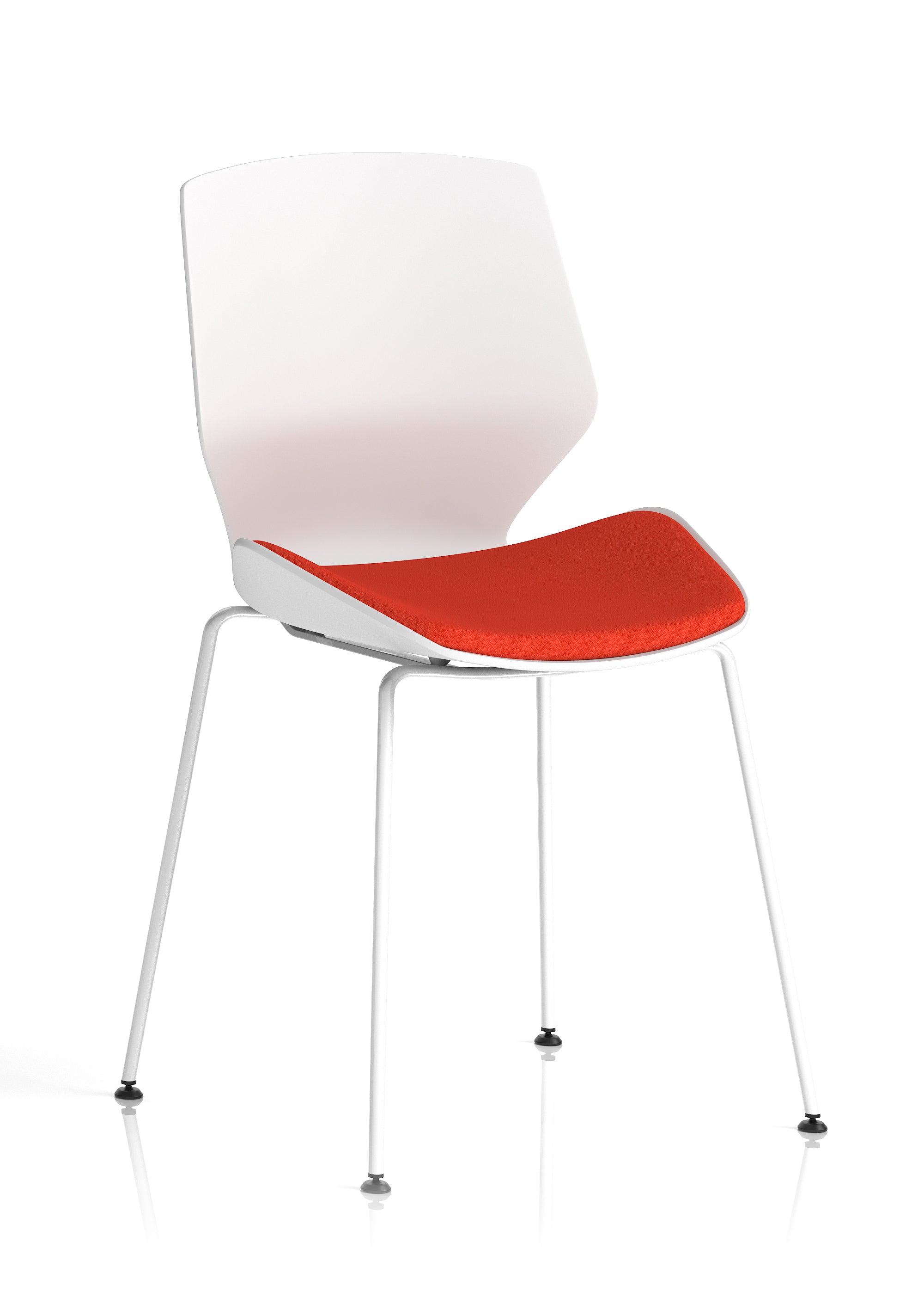 Florence White Frame Visitor Chair Tabasco Orange