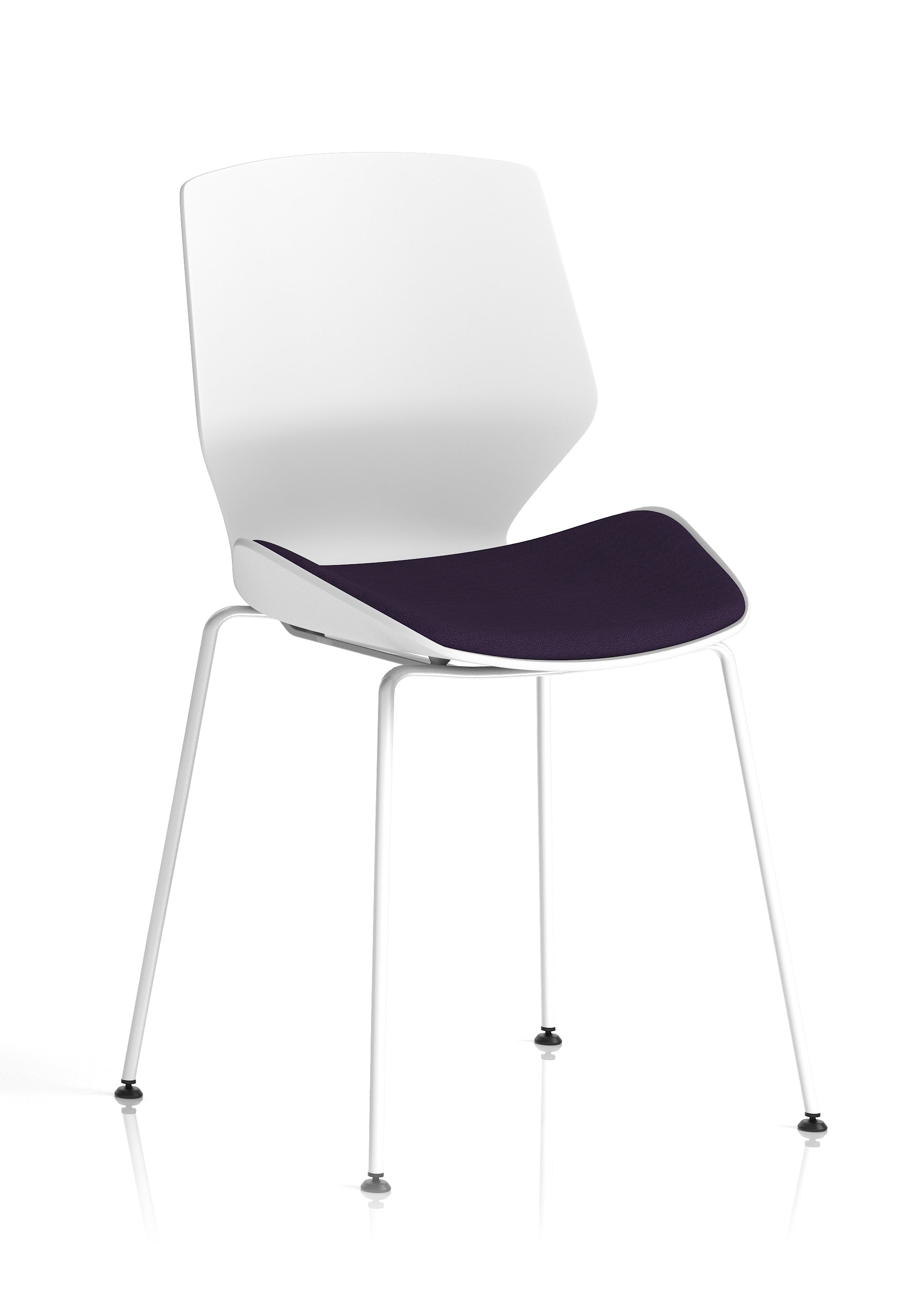Florence White Frame Visitor Chair Tansy Purple