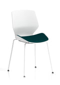 Florence White Frame Visitor Chair Maringa Teal