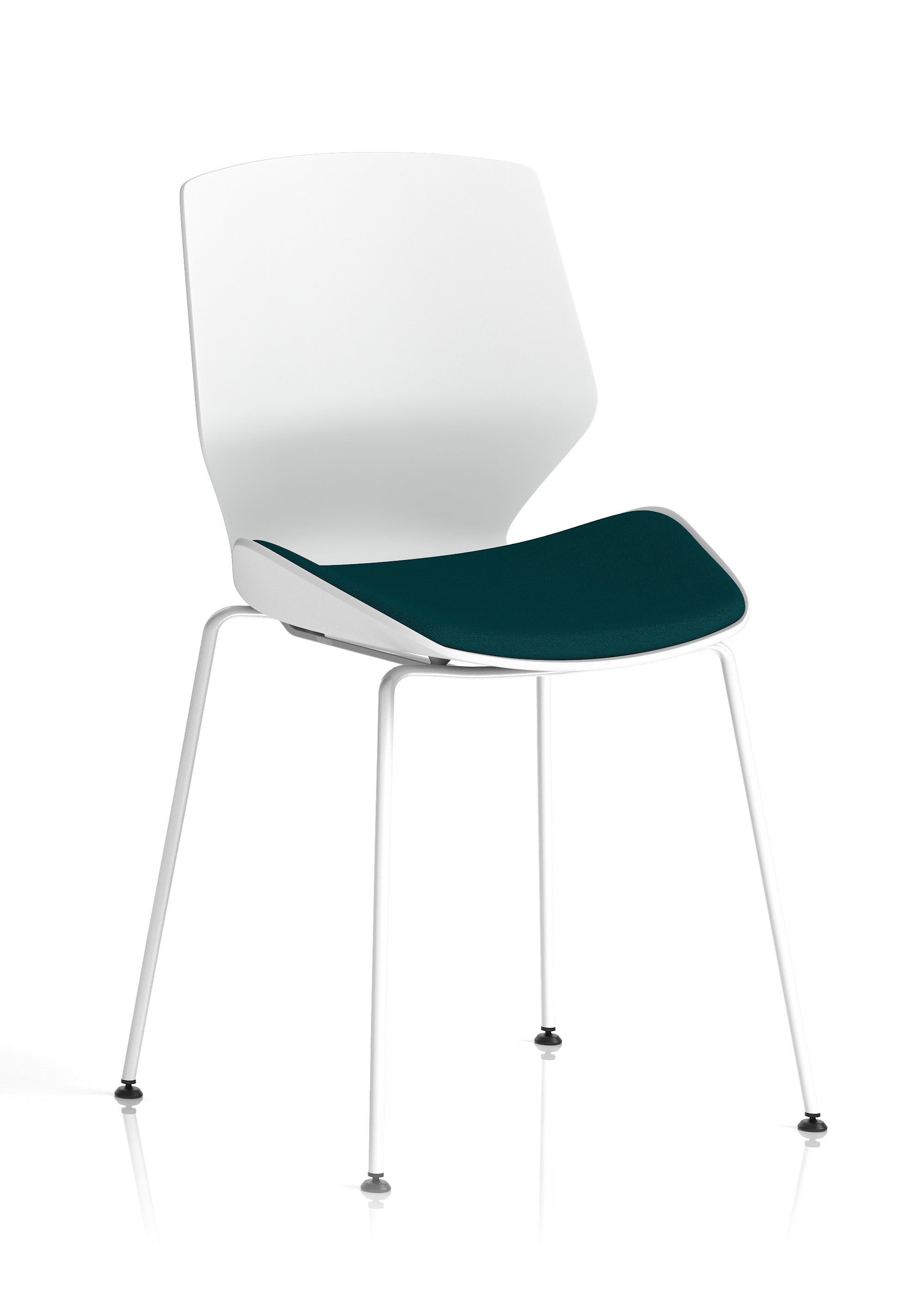Florence White Frame Visitor Chair Maringa Teal