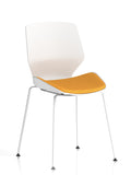 Florence White Frame Visitor Chair Senna Yellow